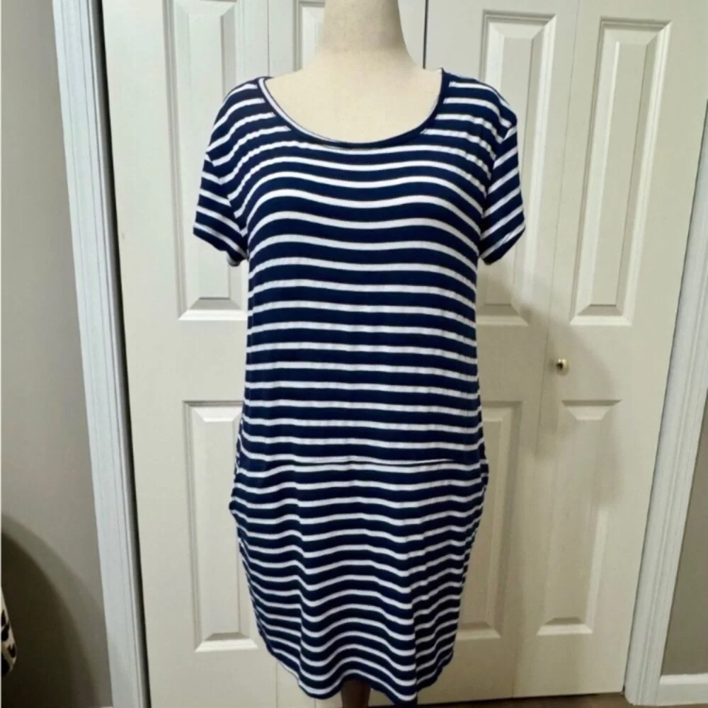 Caslon Navy & White Striped Midi Dress - Picture 2 of 5